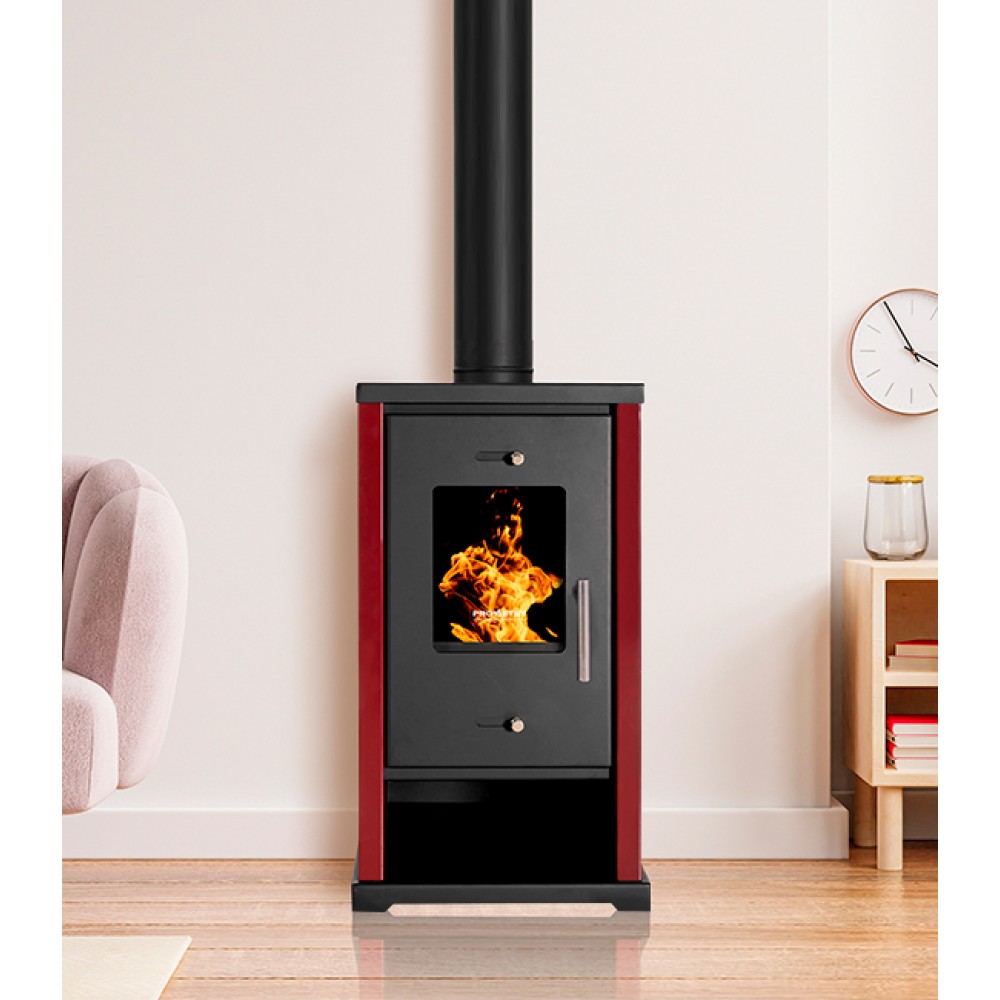 Malkinė krosnelė Prometey EKO Mini Bordo, 6.4 kW | Malkinės krosnelės | Krosnelės |