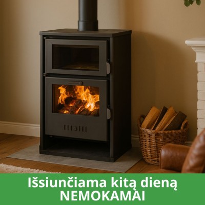 Malkinė krosnelė su vandens kontūru ir su orkaite Balkan Energy Suzana, 11.6kW - 17.5kW - Malkinės krosnelės