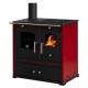 Мalkinė krosnelė viryklė Prometey Perfect Eco Lux su kairiuoju dūmtraukiu, bordo, 7.5kW |  |  |