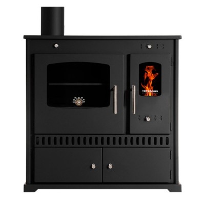 Мalkinė krosnelė viryklė Prometey Perfect Eco su kairiuoju dūmtraukiu, 7kW - Malkinė viryklės