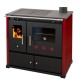Мalkinė krosnelė viryklė Prometey Perfect Practik Lux su dešiniuoju dūmtraukiu, bordo, 9.5kW |  |  |