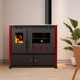 Мalkinė krosnelė viryklė Prometey Perfect Practik Lux su dešiniuoju dūmtraukiu, bordo, 9.5kW |  |  |