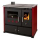 Мalkinė krosnelė viryklė Prometey Perfect Practik Lux su kairiuoju dūmtraukiu, bordo, 9.5kW |  |  |