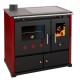 Мalkinė krosnelė viryklė Prometey Perfect Practik Lux su keramine kaitlente, kairysis dūmtraukis, bordo, 9.5kW |  |  |