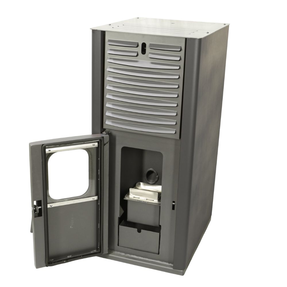 Granulinė krosnelė su vandens kontūru Mytherm IOLI TSA 27 pilka, su ventiliatoriumi, 29.5kW | Granulines krosneles su vandens konturu | Granulinės krosnelės |