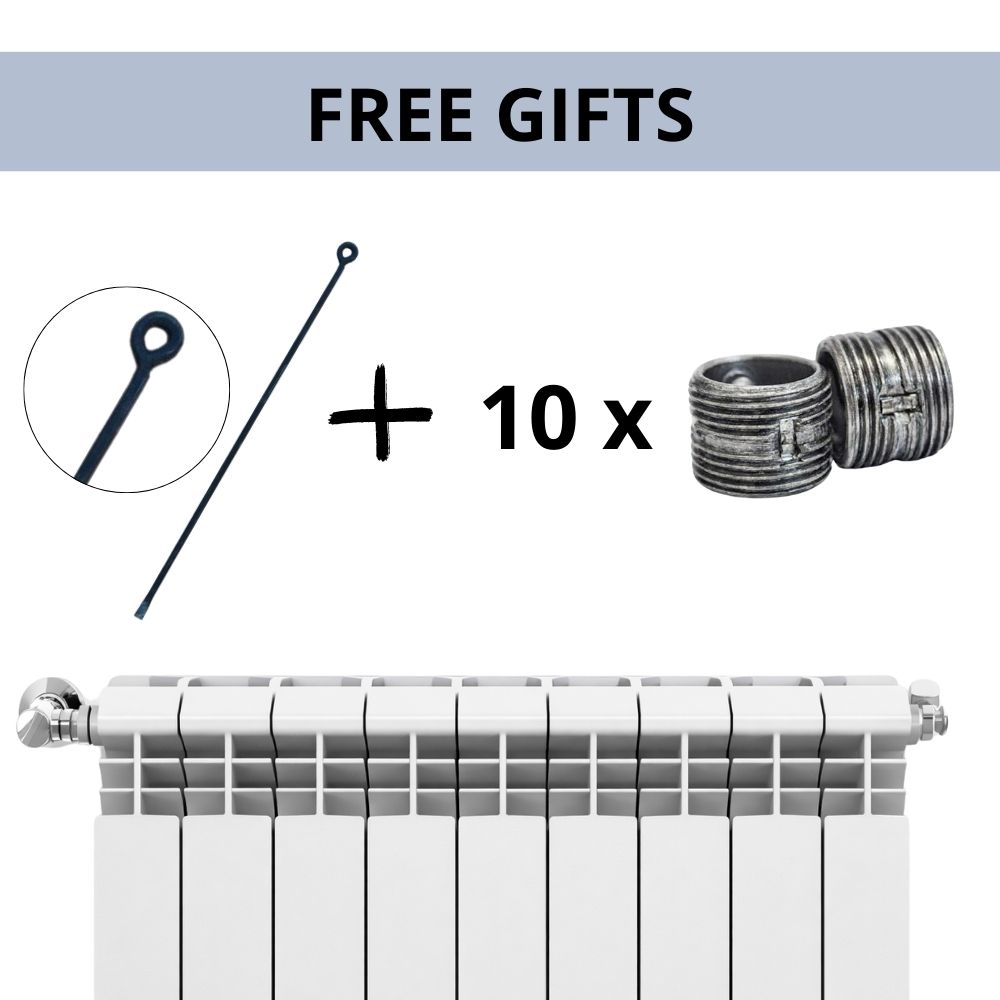 Pilnas aliuminio radiatorių komplektas „Helyos Evo H500“, 6 vnt. x 10 sekcijų | Aliuminio radiatoriai | Radiatoriai |