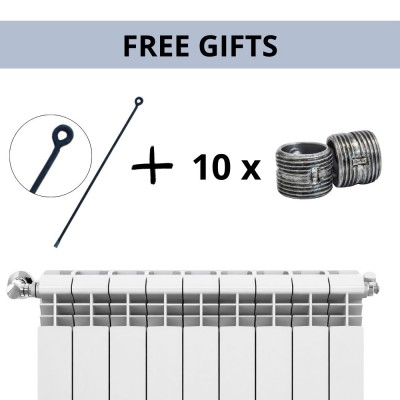 Pilnas aliuminio radiatorių komplektas „Helyos Evo H700“, 10 vnt. x 10 sekcijų - Radiatoriai