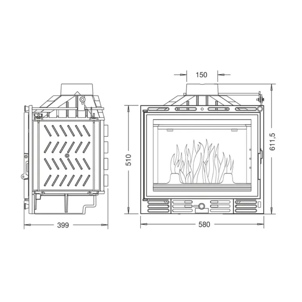 Židinio kapsulė UNIFLAM 600 PLUS ECO su sklende, 8 kW | Ketaus zidinio kapsules Židinio kapsulė UNIFLAM 600 PLUS ECO su sklende, 8 kW | Ketaus zidinio kapsules | Židiniai |