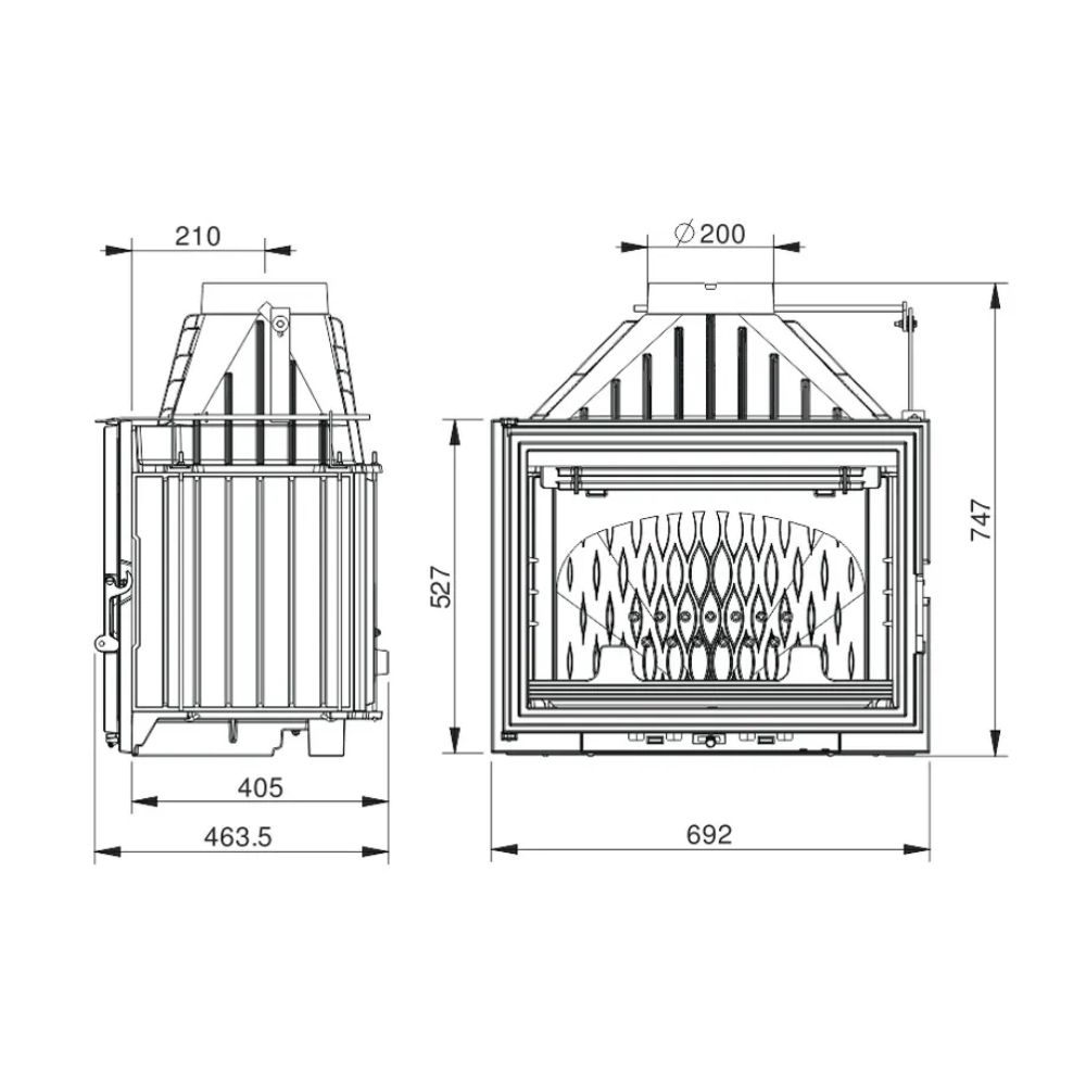 Židinio kapsulė UNIFLAM 700 LUX ECO su sklende, 12 kW | Ketaus zidinio kapsules Židinio kapsulė UNIFLAM 700 LUX ECO su sklende, 12 kW | Ketaus zidinio kapsules | Židiniai |