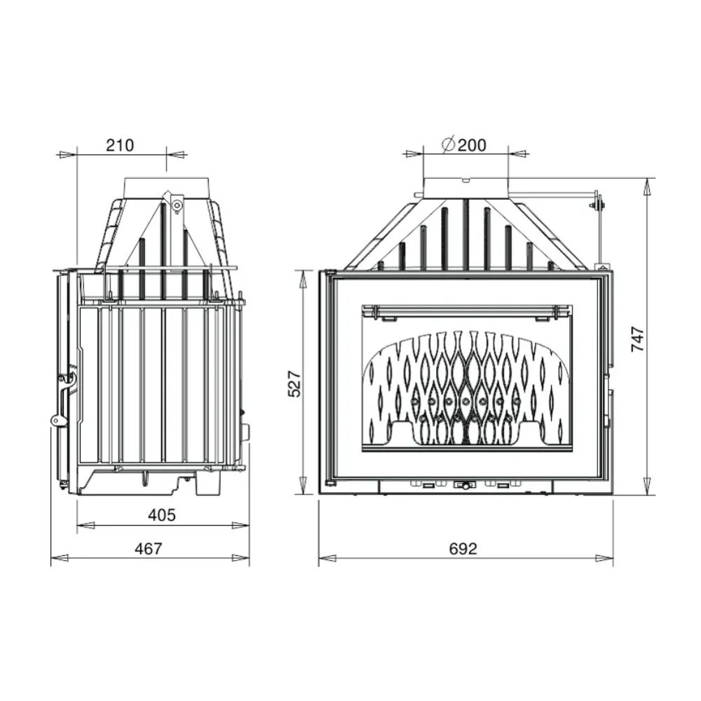 Židinio kapsulė UNIFLAM 700 PLUS ECO su sklende, 12 kW | Ketaus zidinio kapsules Židinio kapsulė UNIFLAM 700 PLUS ECO su sklende, 12 kW | Ketaus zidinio kapsules | Židiniai |