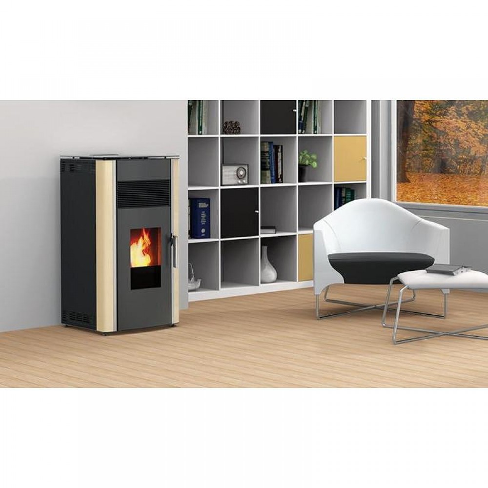 Granulinė krosnele Alfa Plam Luca Ebanitas, 8kW | Konvekcines granulinės krosnys | Granulinės krosnys |