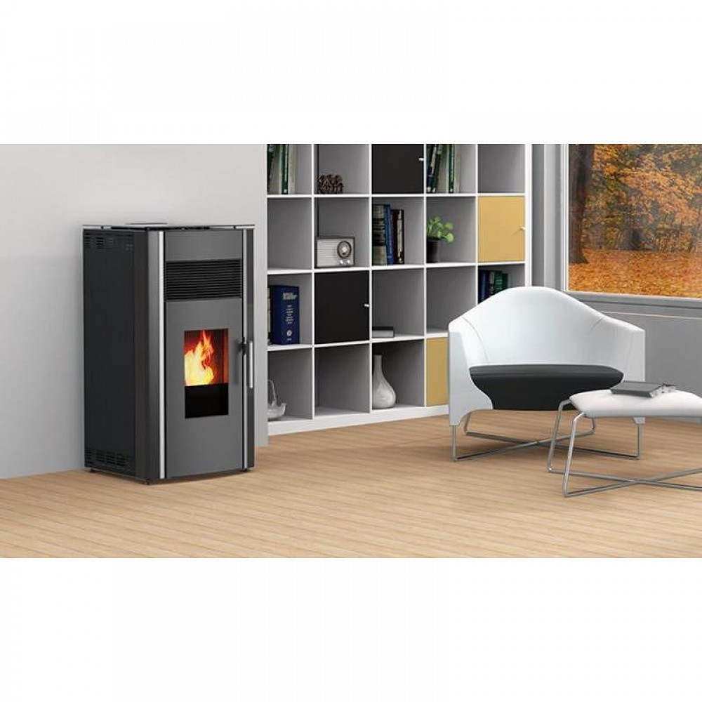Granulinė krosnele Alfa Plam Luca Juoda, 8kW | Konvekcines granulinės krosnys | Granulinės krosnys |