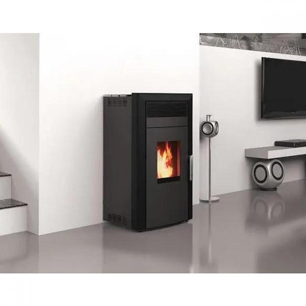 Granulinė krosnelė su vandens kontūru Alfa Plam Commo 15 Juoda, 15kW | Granulines krosneles su vandens konturu | Granulinės krosnys |