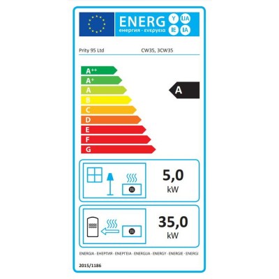 Židinys su vandens kontūru Prity 3C W35, ketaus, 40kw - Židiniai