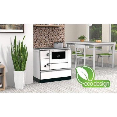 Мalkinė krosnelė viryklė Alfa Plam Alfa 90 H Favorit Balta, 6.4kW - Malkinė viryklės