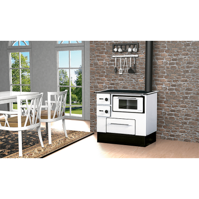 Мalkinė krosnelė viryklė Alfa Plam Regular 46 Balta, 5kW - Malkinė viryklės