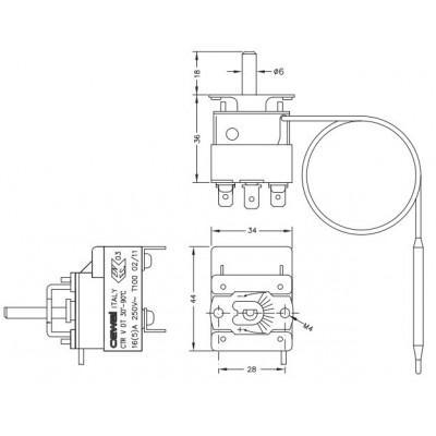 Capillary electromechanical thermostat Cewal, CTR - Centrinis šildymas