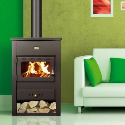 Malkinė krosnelė PRITY K1 CP su ketaus viršumi, 9,5 kW - Malkinės krosnelės