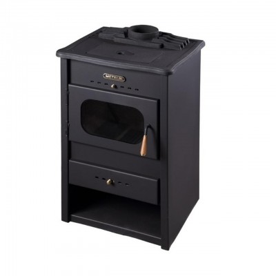 Malkinė krosnelė Metalik su tvirtu ketaus viršumi, 9.6 kW - Malkinės krosnelės