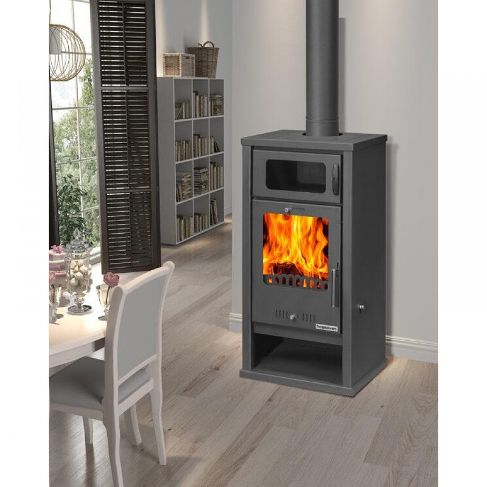 Malkinė krosnelė su orkaite Balkan Energy Troy, 7.8 kW | Konvekcines malkines krosneles | Malkinė krosnelės |