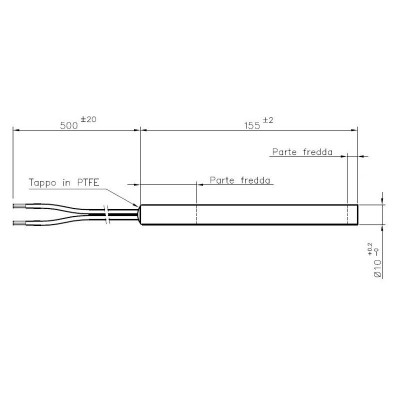 Uždegiklis / rezistorius granulinėms krosnelėms La Nordica, Bestove, Pasian ir kt., bendras ilgis 155mm, 280W - Uždegikliai / rezistoriai granulinėms krosnims