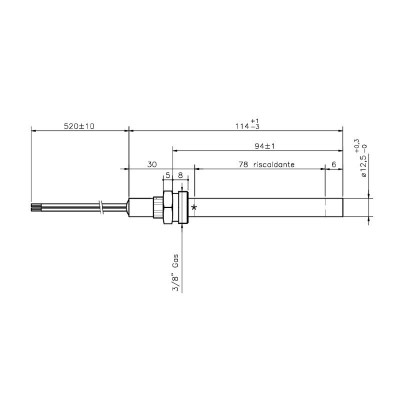 Uždegiklis / rezistorius granulinėms krosnelėms Ecoteck, Ravelli ir kt., bendras ilgis 114mm, 250W - Prekių palyginimas