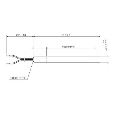 Uždegiklis / rezistorius granulinėms krosnelėms Arce, Cadel, Eurofiamma, Eurosteack ir kt., bendras ilgis 101mm, 300W - Uždegikliai / rezistoriai granulinėms krosnims