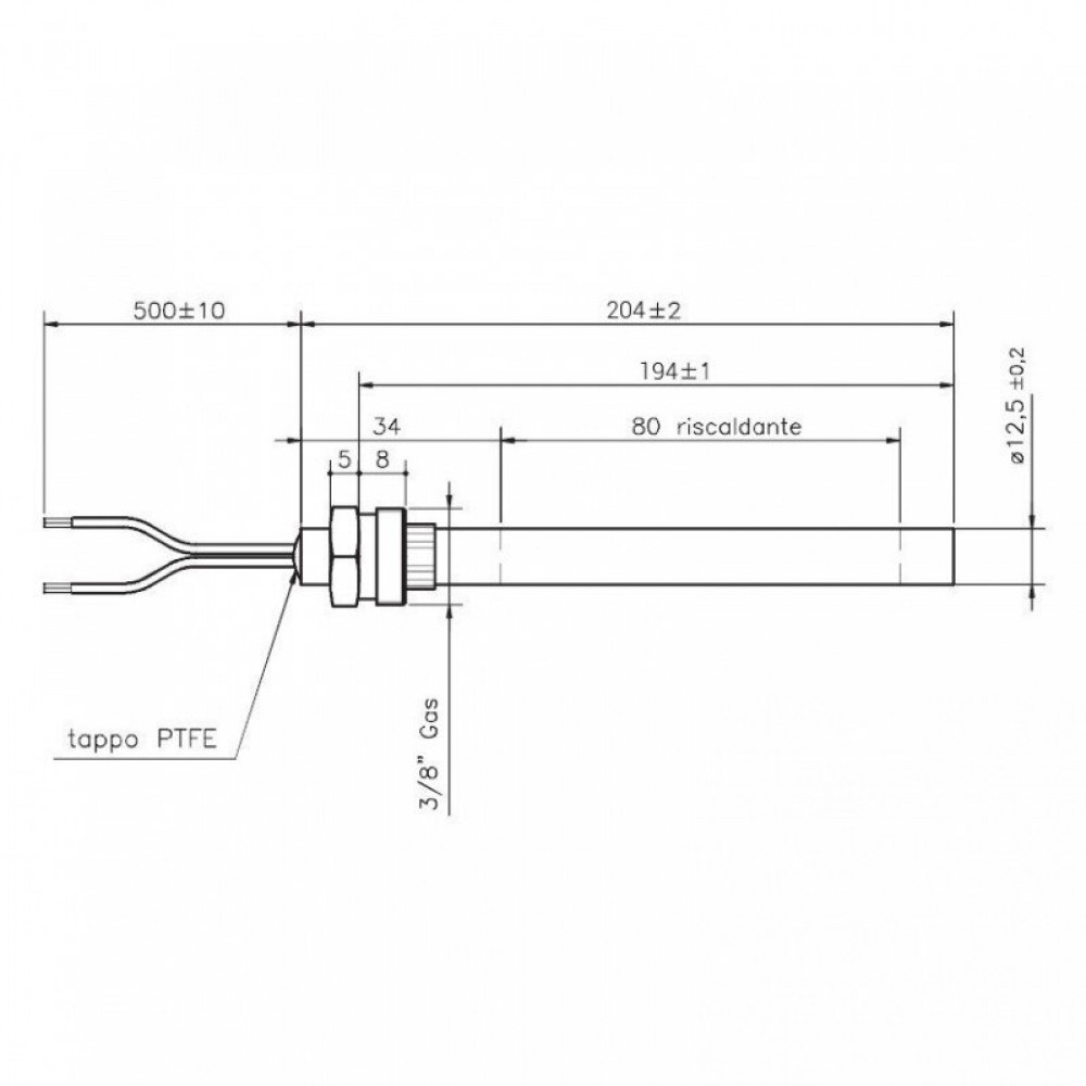 Uždegiklis / rezistorius granulinėms krosnelėms, bendras ilgis 204mm, 420W | Uždegikliai / rezistoriai granulinėms krosnims | Granulių krosnelių dalys |