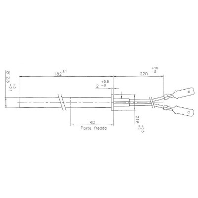 Uždegiklis / rezistorius granulinėms krosnelėms Edilkamin, Thermorossi ir kt., bendras ilgis 182mm, 350W - Uždegikliai / rezistoriai granulinėms krosnims