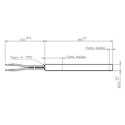 Uždegiklis / rezistorius granulinėms krosnelėms Prisma, LTL, Thermorossi ir kt., bendras ilgis 188mm, 250W - Uždegikliai / rezistoriai granulinėms krosnims