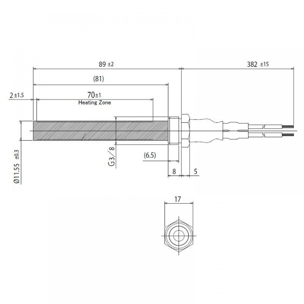 Keraminis Uždegiklis / rezistorius granulinėms krosnėms Burnit, Deville ir kt., bendras ilgis 94mm, 300W | Uždegikliai / rezistoriai granulinėms krosnims | Granulių krosnelių dalys |