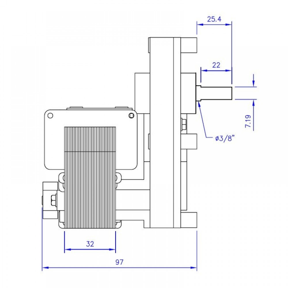 Pavarų variklis Mellor FB1255, 4RPM granulinei krosnelei Eco Spar ir kt | Varikliai su pavaromis | Granulių krosnelių dalys |