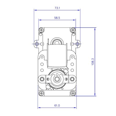 Tuščiavelis krumpliaratinis variklis Mellor KB1008 5RPM granulinei krosnelei Cadel, Deville, Eurofiamma, Eurostek, Italiana Camini, Karmek One, Zibro, Puros, Qlima, Italflame, Tecnoflam, Bestfire, TMC, MG, Ambiente e Calore, Fair, King Fire, Mecatech ir kt. - Granulinių krosnių pavarų varikliai