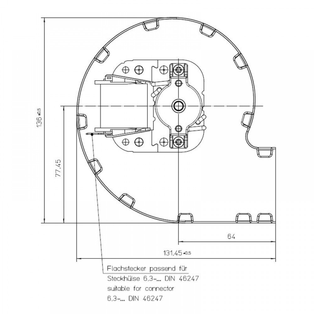 Išcentrinis ventiliatorius EBM granulinėms krosnims, debitas 95 m³/val | Ventiliatoriai ir pūstuvai | Granulių krosnelių dalys |