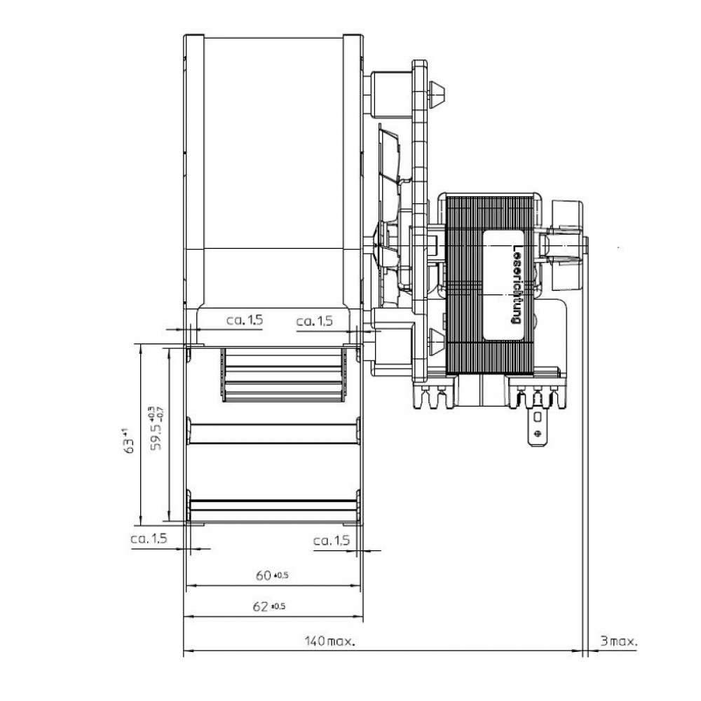 Išcentrinis ventiliatorius EBM granulinėms krosnelėms Ecoteck, Edilkamin, Ravelli ir kt., srautas 140 m³/val. | Ventiliatoriai ir pūstuvai | Granulių krosnelių dalys |