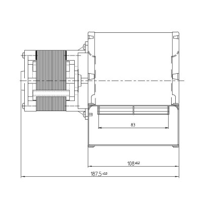 Centrifugal fan Fergas, flow 258 m³/h - Prekių palyginimas