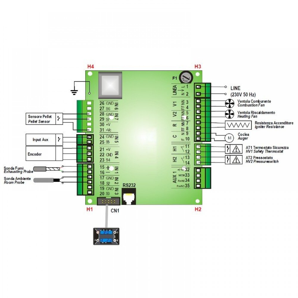 Pagrindinė lenta TIemme SY100_ARIA granulinėms krosnims Clam, Moretti Design ir kt. | Elektronika | Granulių krosnelių dalys |