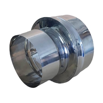 Dūmtraukio adapteris, iš vienos sienos į dvisienį dūmtakio, nerūdijančio plieno AISI 304, Ф80-130 - Ф300-350 - Dūmtraukio adapteriai