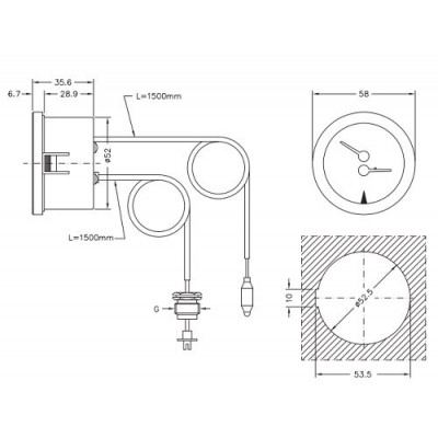 Capillary thermomanometer Cewal, Thermoplastic case - Centrinis šildymas