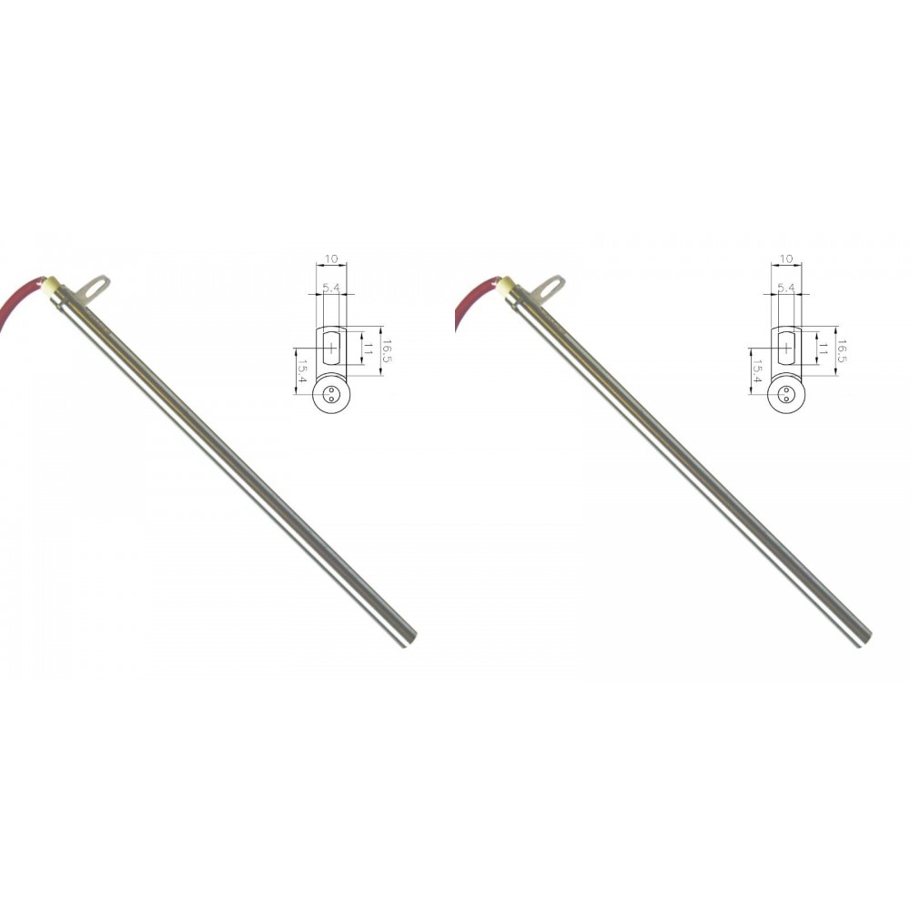 Uždegiklis / rezistorius granulinėms krosnelėms Edilkamin ir kt., bendras ilgis 280mm, 470W - x2 | Uždegikliai / rezistoriai granulinėms krosnims | Granulių krosnelių dalys |