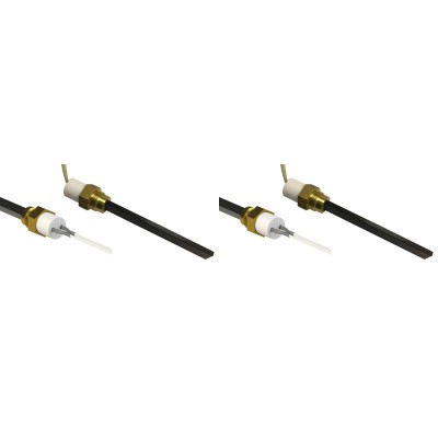 Uždegiklis / rezistorius su juodu kvarco kristalu granulinėms krosnelėms Karmek One, Balkan Energy, La Nordica ir kitoms, bendras ilgis 126mm, 300W - x2 - Uždegikliai / rezistoriai granulinėms krosnims