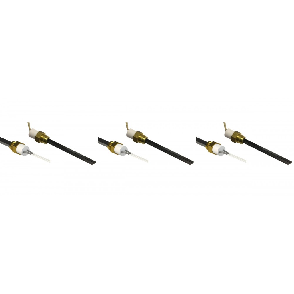 Uždegiklis / rezistorius su juodu kvarco kristalu granulinėms krosnelėms Eco Spar, BURNiT, Whitfield, Lennox ir kiti, bendras ilgis 126mm, 400W - x3 | Uždegikliai / rezistoriai granulinėms krosnims | Granulių krosnelių dalys |