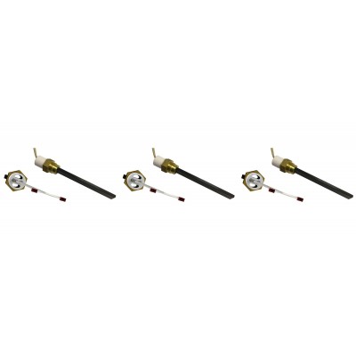 Uždegiklis / rezistorius su juodu kvarco kristalu granulinėms krosnelėms Ferroli, Eco Spar, BURNiT ir kiti, bendras ilgis 123mm, 300W - x3 - Uždegikliai / rezistoriai granulinėms krosnims
